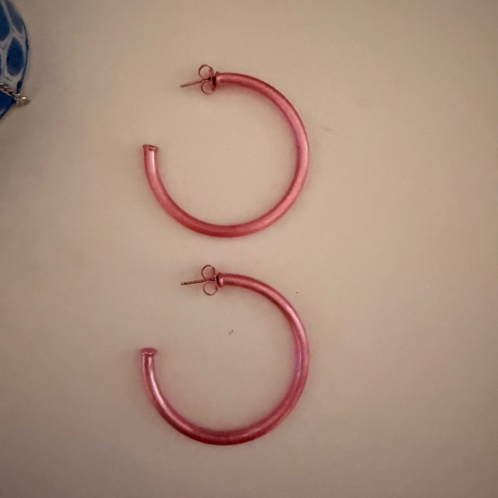 SMALL EVERYBODY'S FAVORITE HOOPS PINK